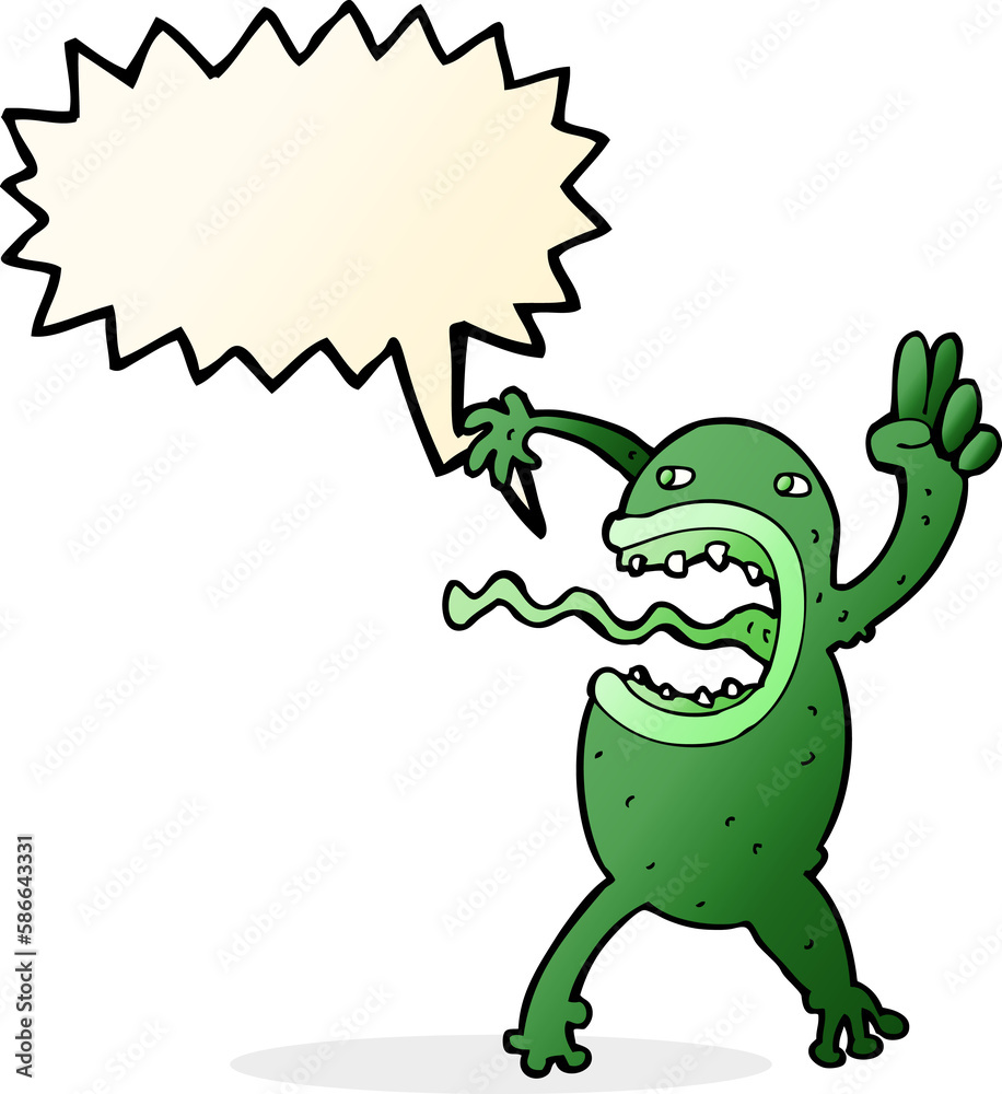 Fototapeta premium cartoon crazy frog with speech bubble