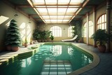 Pool in luxury spa center