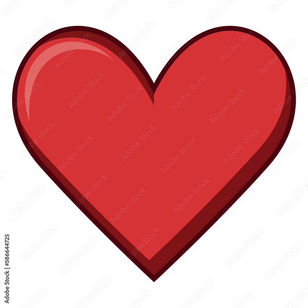 Vector. Icon. Red heart. Heart on white background	