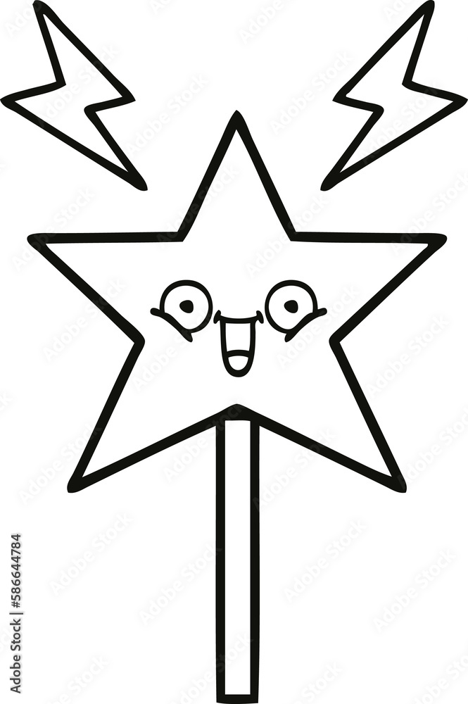 line drawing cartoon magic wand line drawing cartoon magic wand
