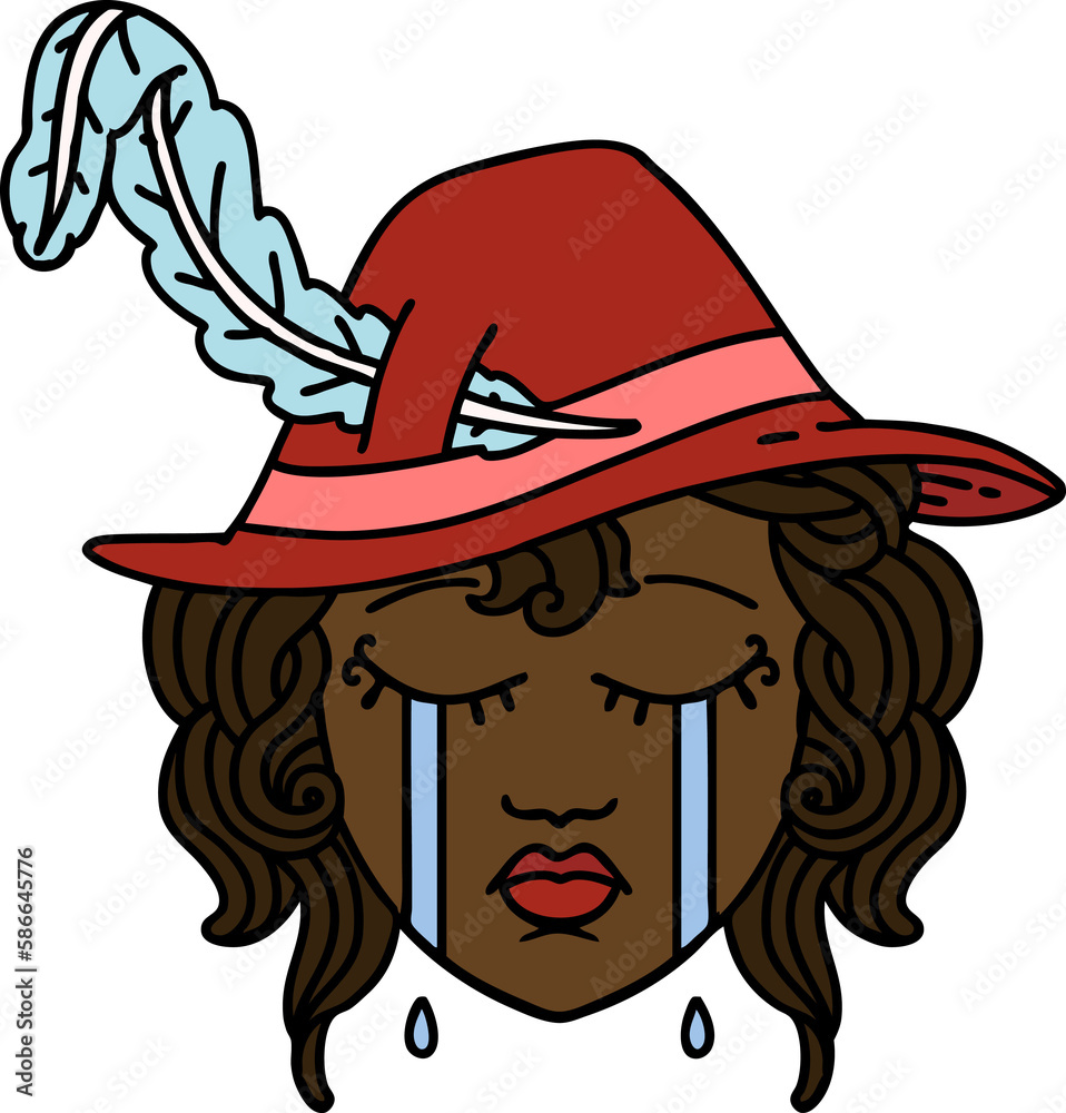 crying human bard illustration crying human bard illustration