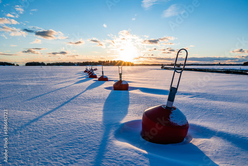 sunset in the winter photo