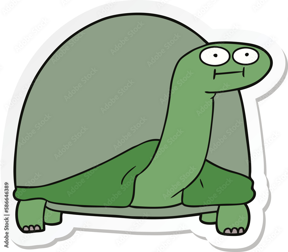 Obraz premium sticker of a cartoon tortoise