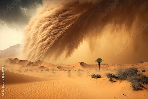 abstract desert sandstorm. ai generative