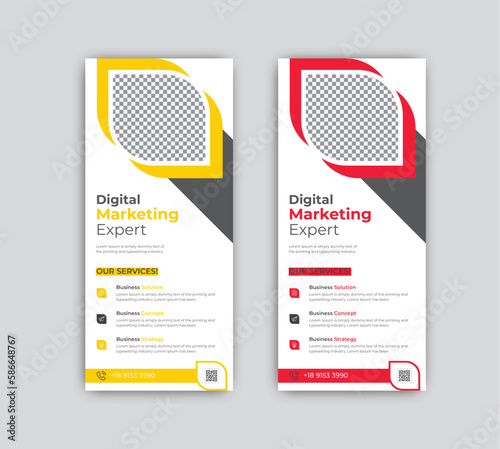 Creative digital marketing agency business rack card or dl flyer template design.