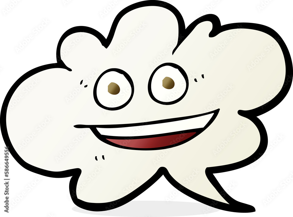 Obraz premium cartoon cloud speech bubble with face