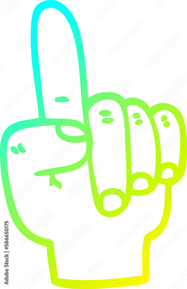 cold gradient line drawing cartoon pointing hand cold gradient line drawing cartoon pointing hand
