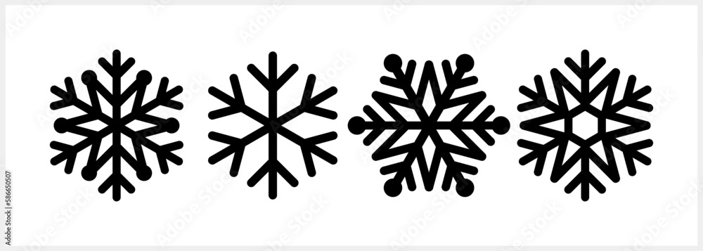 Snowflake icon isolated. Christmas and winter emblem. Xmas design. Vector stock illustration. EPS 10