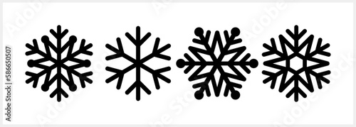 Snowflake icon isolated. Christmas and winter emblem. Xmas design. Vector stock illustration. EPS 10
