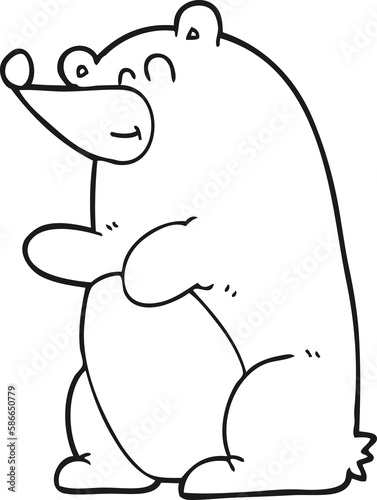 black and white cartoon bear