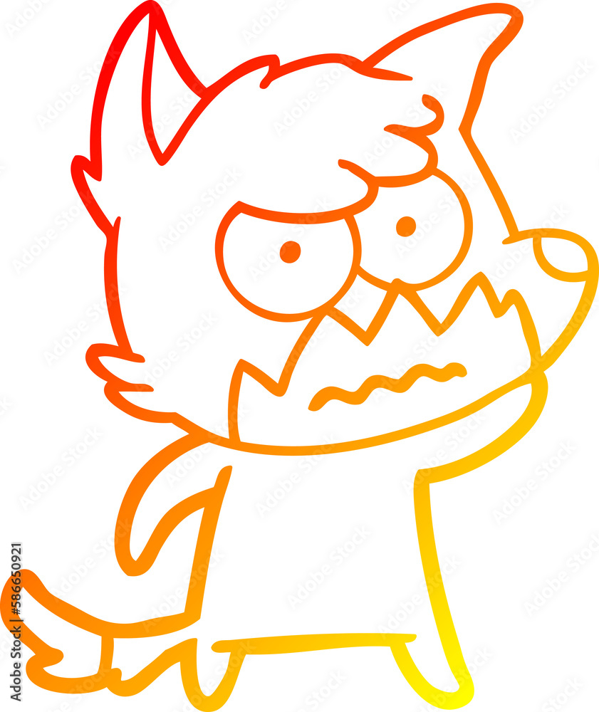 warm gradient line drawing cartoon annoyed fox warm gradient line drawing cartoon annoyed fox