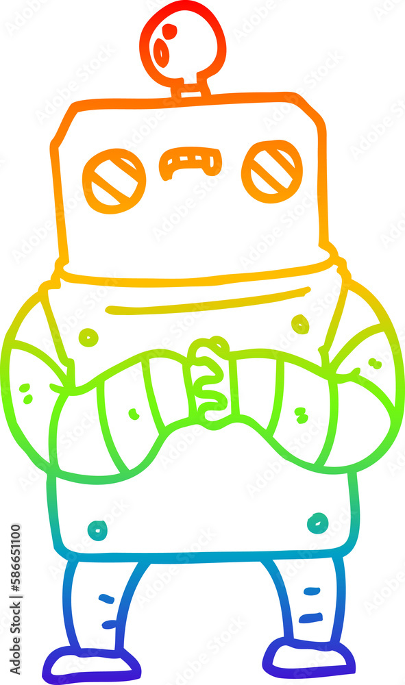 rainbow gradient line drawing cartoon robot rainbow gradient line drawing cartoon robot