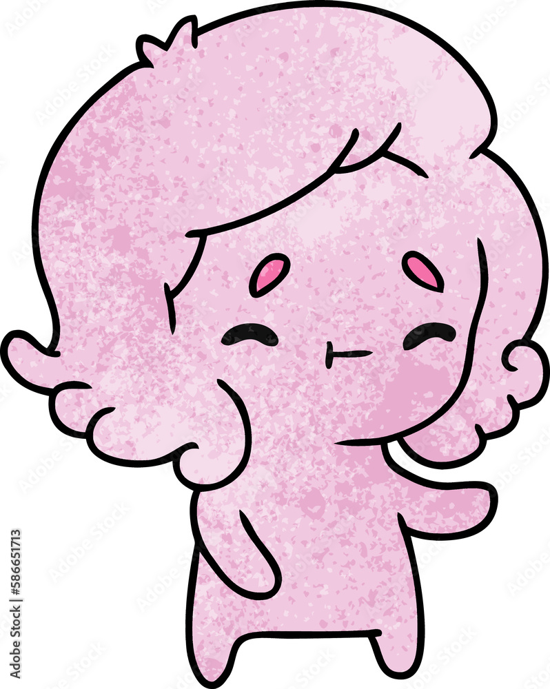 Obraz premium textured cartoon of a kawaii cute ghost