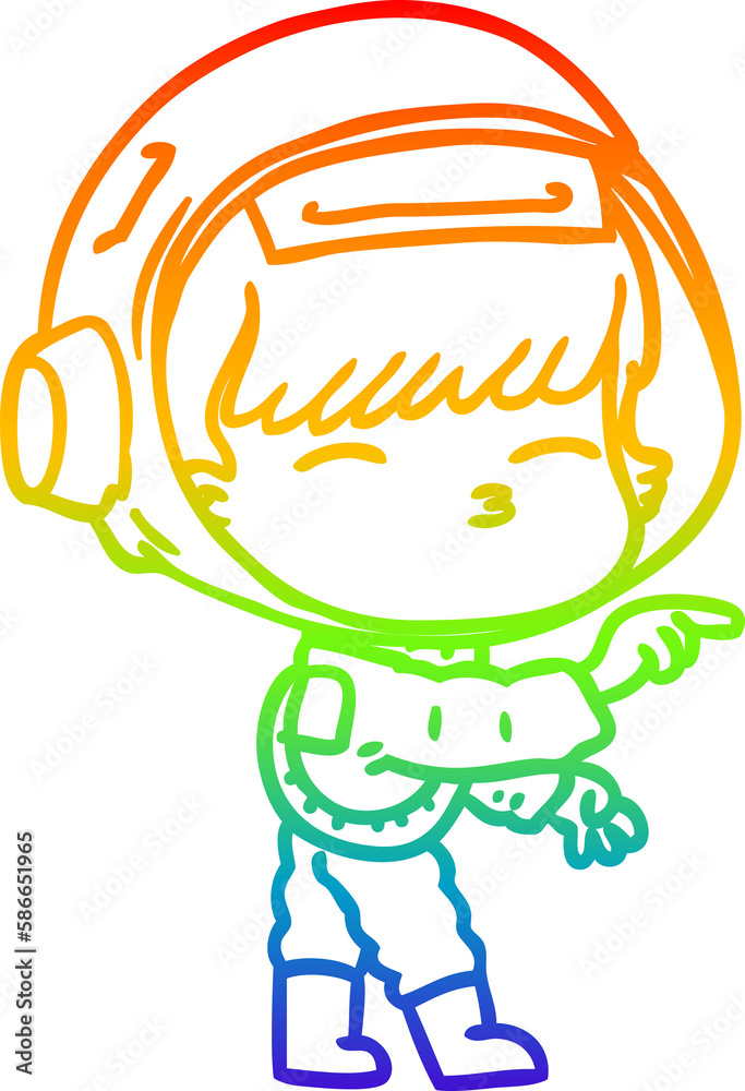 rainbow gradient line drawing cartoon curious astronaut rainbow gradient line drawing cartoon curious astronaut