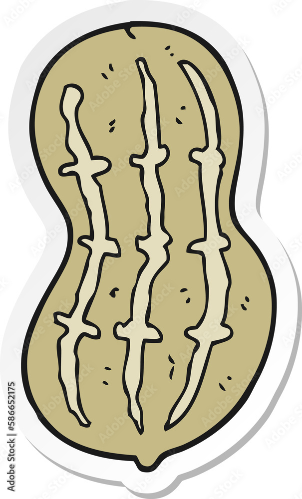 sticker of a cartoon peanut sticker of a cartoon peanut