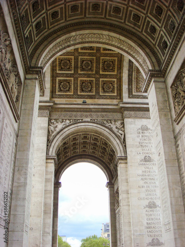 View of triumphal arch. Close-up.Paris. France.