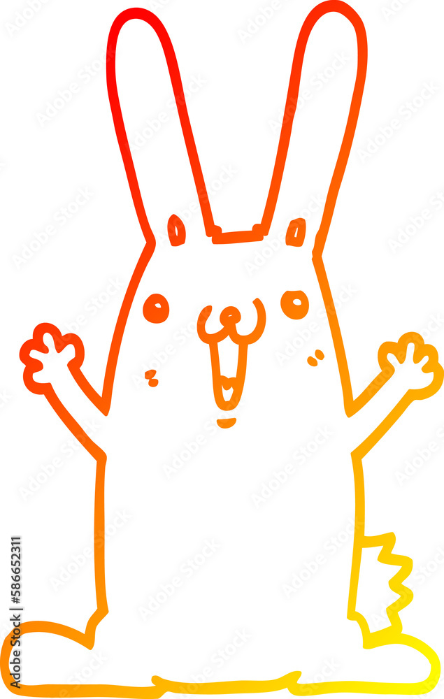 warm gradient line drawing cartoon rabbit warm gradient line drawing cartoon rabbit