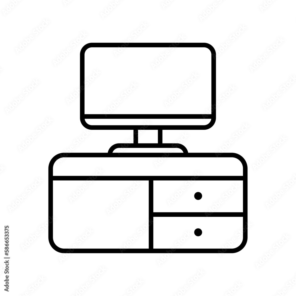 computer business icon with black outline style. business, vector, group, icon, set, symbol, people. Vector illustration computer business icon with black outline style. business, vector, group, icon, set, symbol, people. Vector illustration