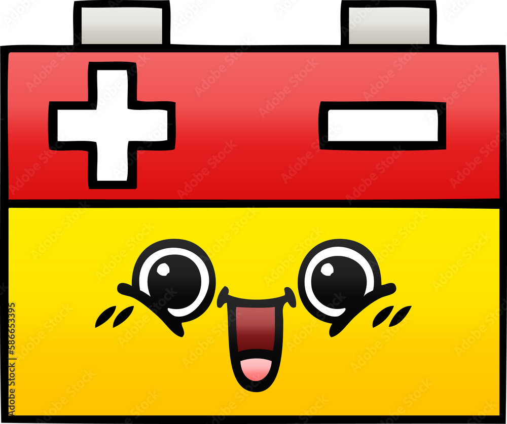 Obraz premium gradient shaded cartoon car battery