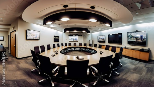 Modern and serious conference room interior