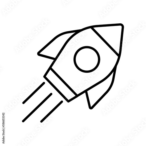 rocket business icon with black outline style. business, icon, symbol, note, vector, document, office. Vector illustration