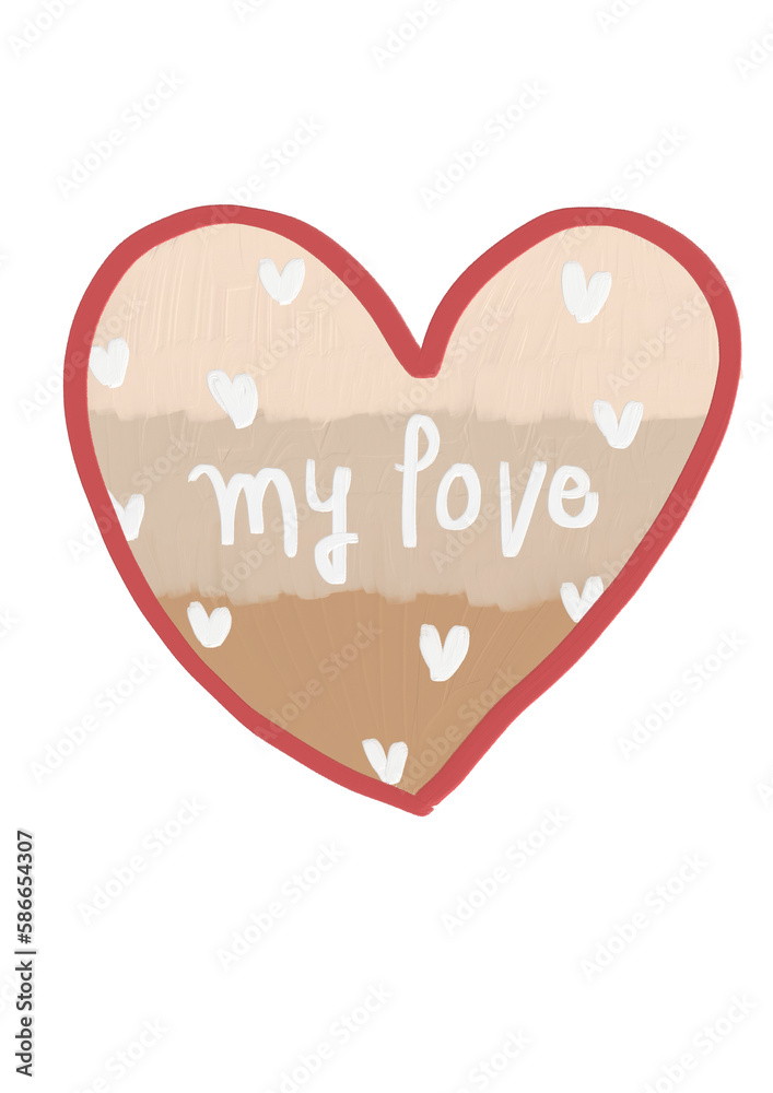 oil paint heart stamp element_my love_file png