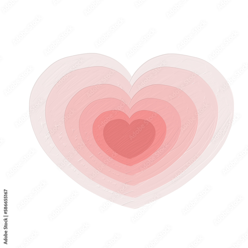 acrylic oil paint element style valentine thing_pink shade heart _file png