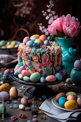 An easter cake. Generative AI