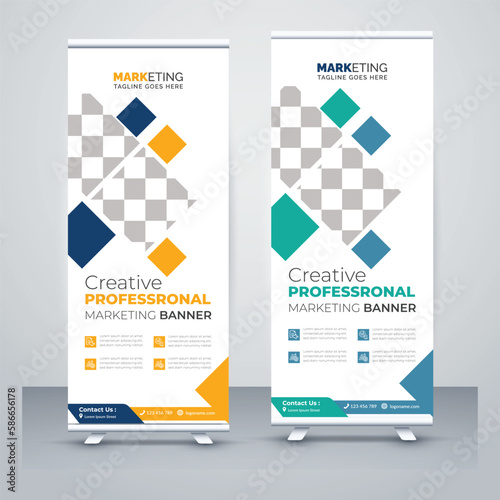 business rollup banners for marketing rack card or dl flyer templates
