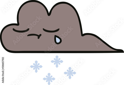 cute cartoon storm snow cloud