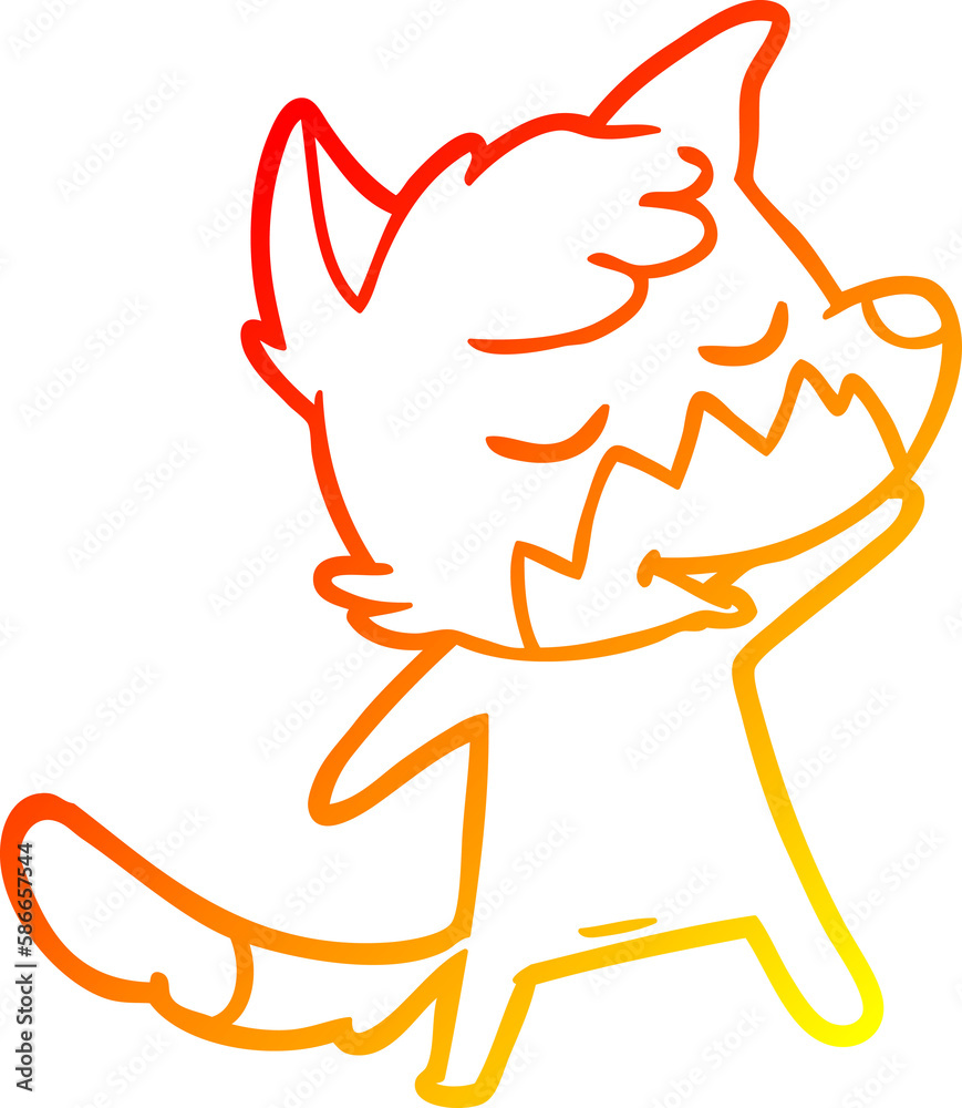 warm gradient line drawing friendly cartoon fox warm gradient line drawing friendly cartoon fox