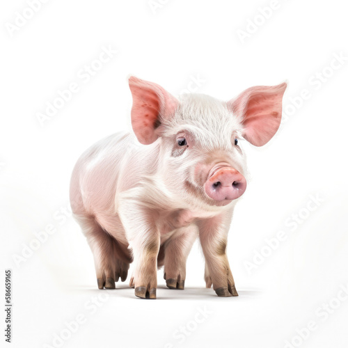 Un cochon rose sur un fond blanc © Enzo