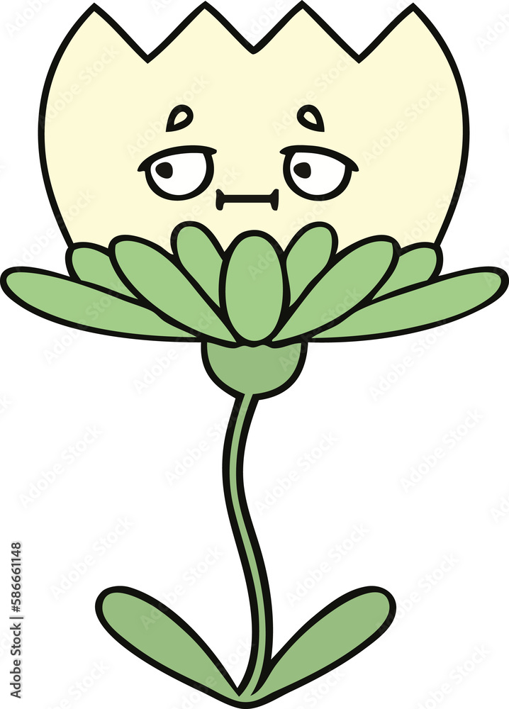 Obraz premium cute cartoon flower