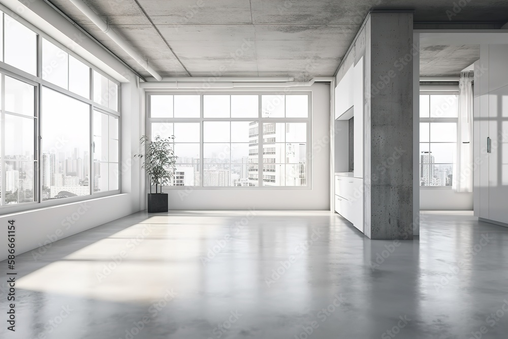 Fototapeta premium modern loft empty space interior