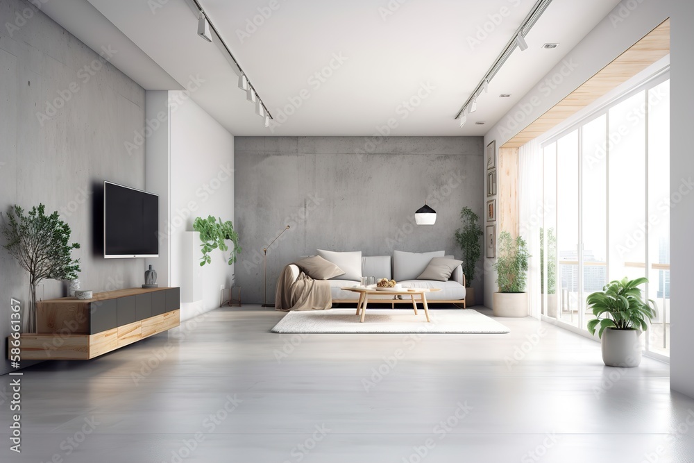 Fototapeta premium modern loft interior design