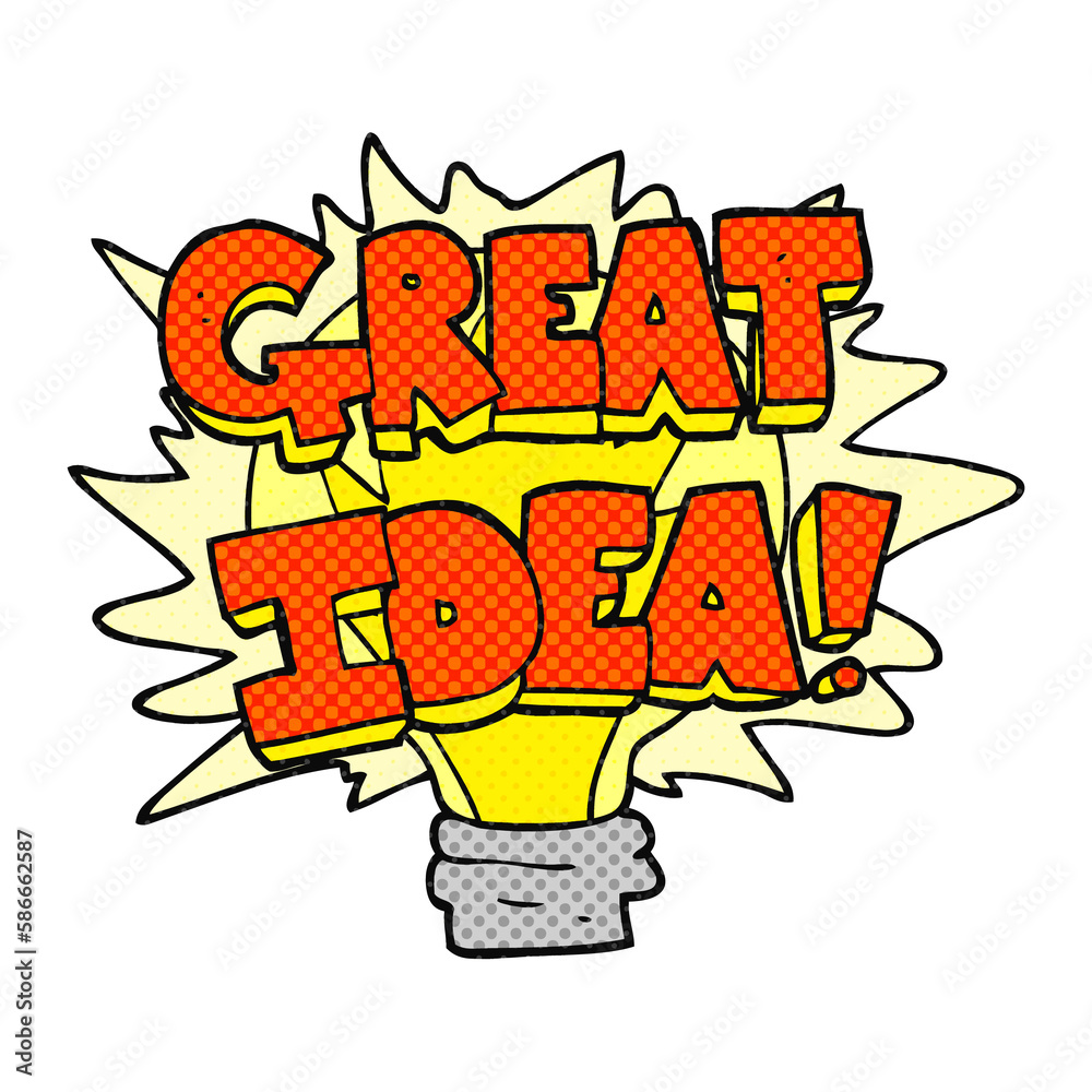 Fototapeta premium cartoon great idea light bulb symbol