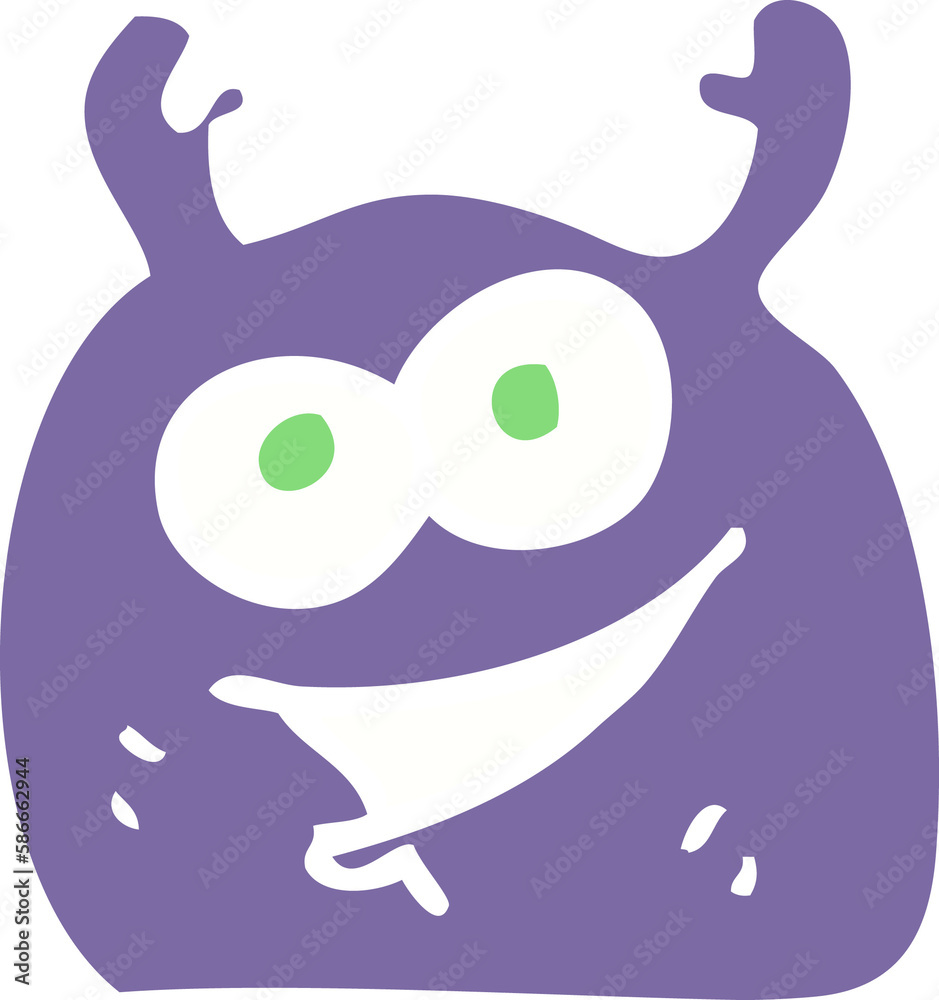 flat color illustration of a cartoon little alien flat color illustration of a cartoon little alien