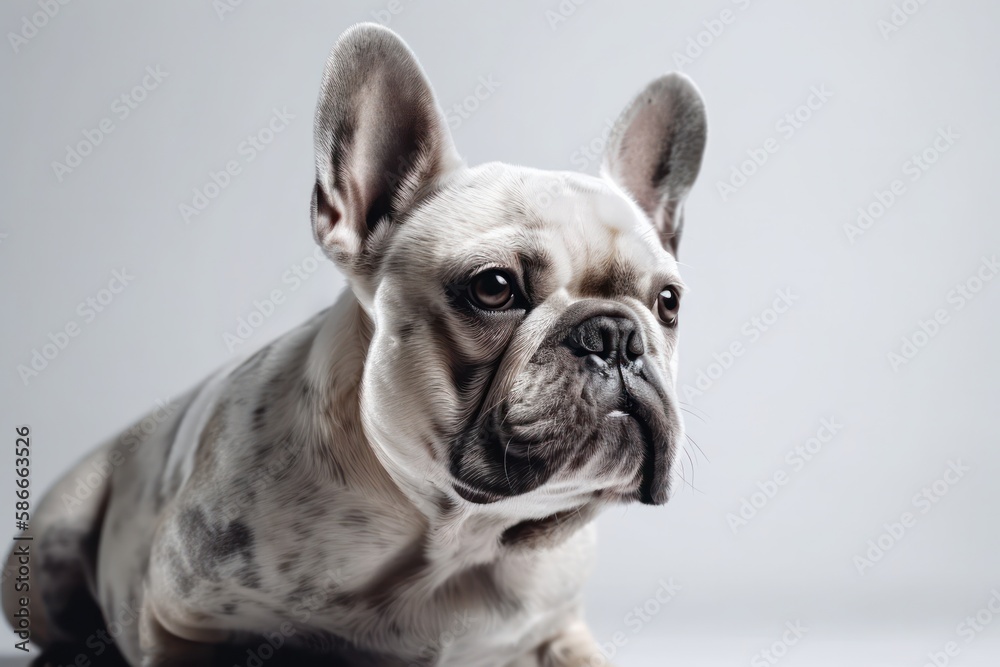French bulldog on a white background. Generative AI Illustration
