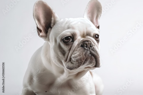 French bulldog on a white background. Generative AI Illustration 