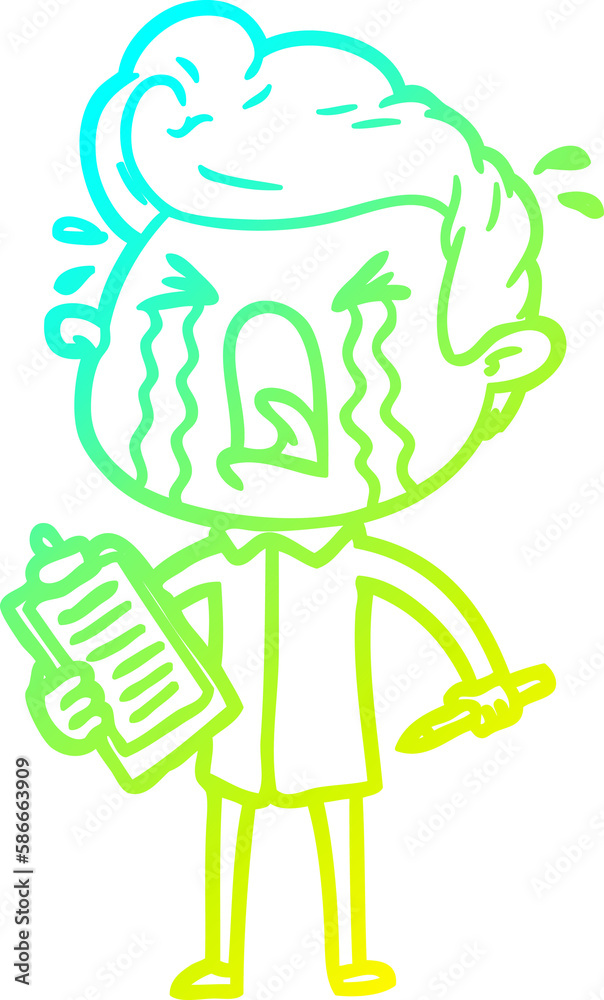 cold gradient line drawing cartoon crying man cold gradient line drawing cartoon crying man