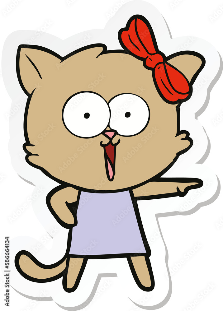 sticker of a cartoon cat