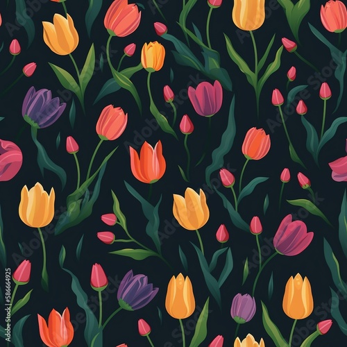 Flower Pattern, Flowers , Craft paper, Seamless Pattern, Texture, Generative AI