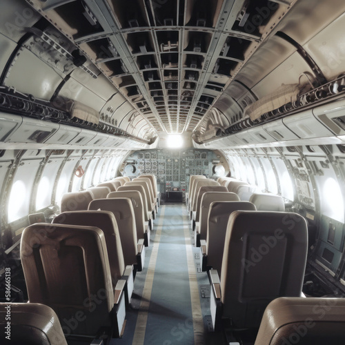 Le couloir d'un avion avec ses sieges photo