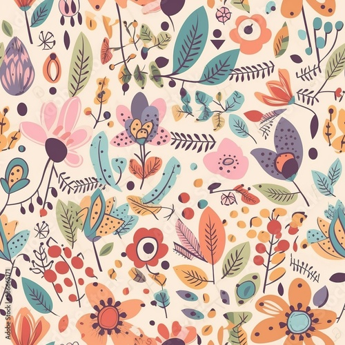 Flower Pattern, Flowers , Craft paper, Seamless Pattern, Texture, Generative AI © ahmet