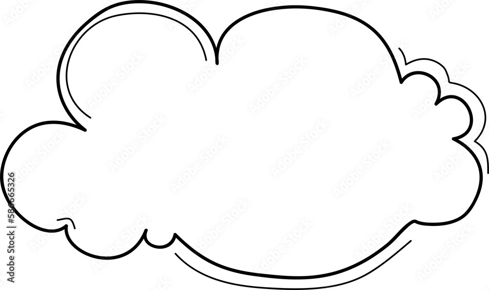 Hand drawn clouds, Transparent background