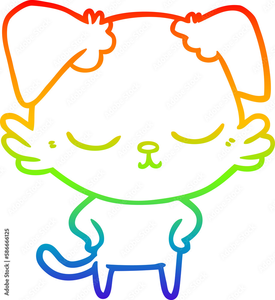 rainbow gradient line drawing cute cartoon dog rainbow gradient line drawing cute cartoon dog