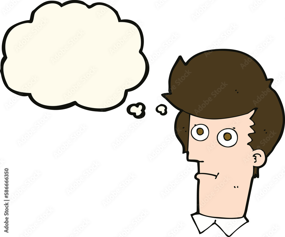 cartoon staring face with thought bubble cartoon staring face with thought bubble