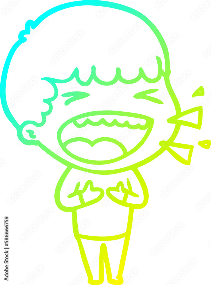 cold gradient line drawing cartoon laughing man cold gradient line drawing cartoon laughing man