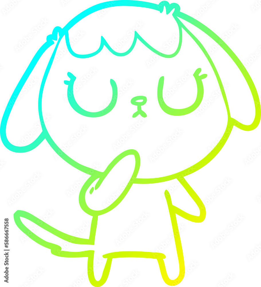cold gradient line drawing cute cartoon dog cold gradient line drawing cute cartoon dog