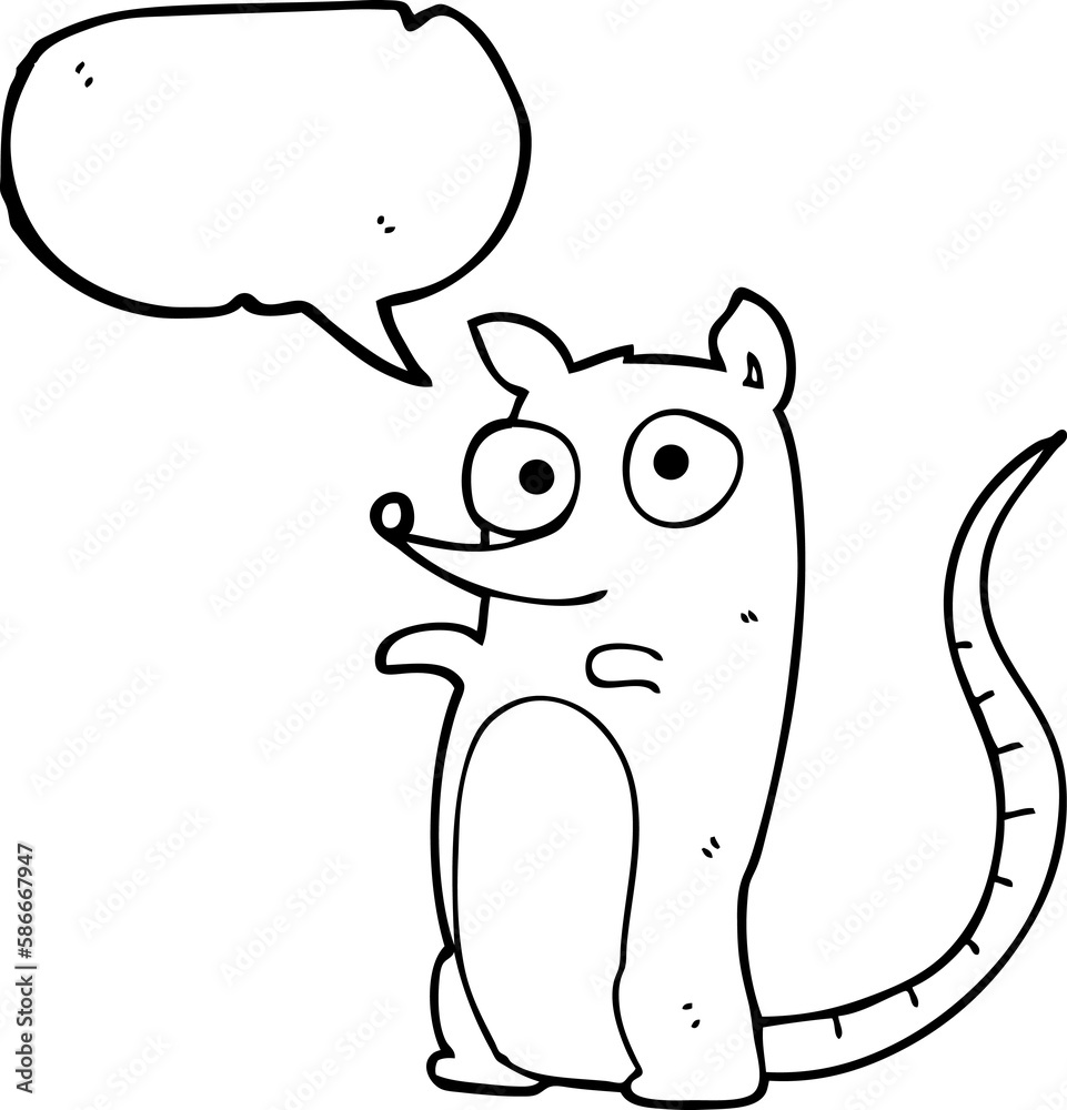 Fototapeta premium speech bubble cartoon mouse